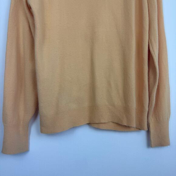 Vintage Christian Dior Mens V-Neck Yellow Knit Acrylic Long Sleeve Sweater XL - Picture 4 of 10